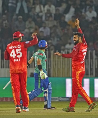 Shadab Khan celebrating his wicket